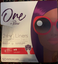 One by Poise 2 in 1 Liners Period Flow + Bladder Leaks Long Length 50 Ct - £11.58 GBP