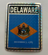 Delaware Flag Reflective Decal Sticker 3&quot;x4&quot; Inches - $3.99