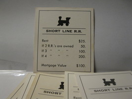 Board Game Piece: Monopoly - random Short Line Railroad Title Deed - £0.79 GBP