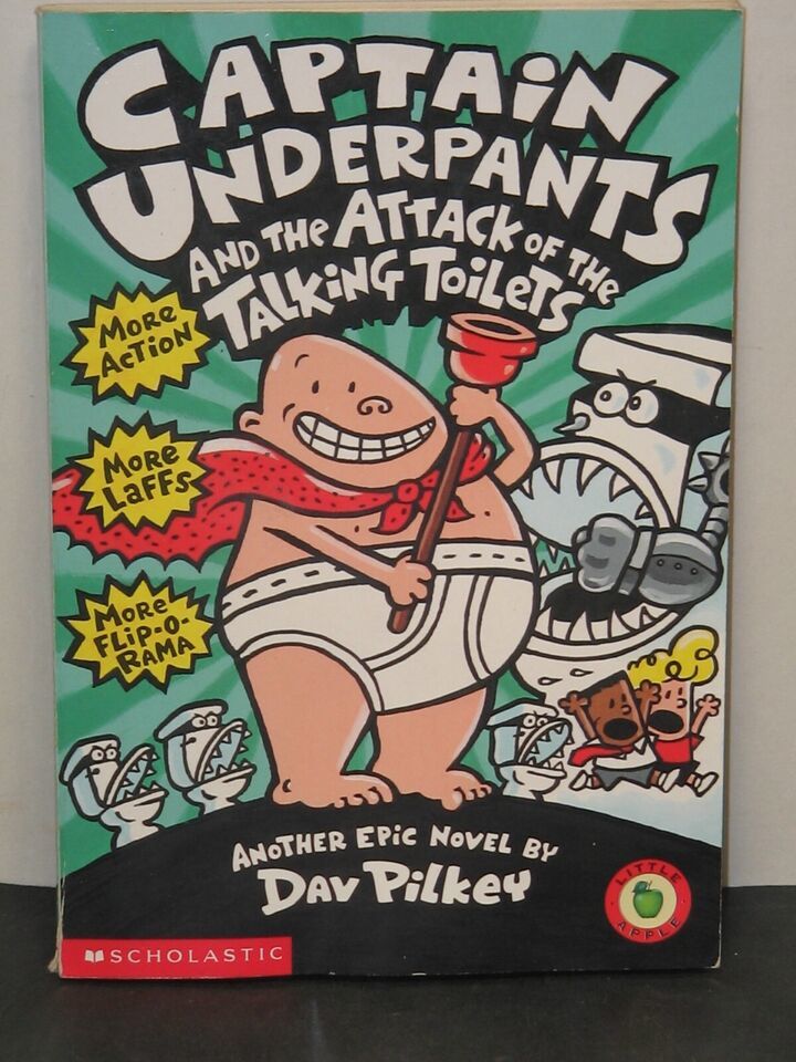 Captain Underpants and The Attack of the Talking Toilets by Dav Pilkey VG+ - $2.99