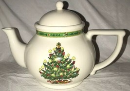 Vintage Russ Berrie Christmas Tree Tea Pot #15779 Holiday Decor Taiwan EUC - £27.37 GBP