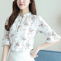 New fashion chiffon blouse women printed blouses floral print shirts summer ladies tops thumb200