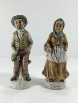 Vintage Figurine Set- Farming Couple Pair #19 - 6.5&quot; Tall - £3.82 GBP