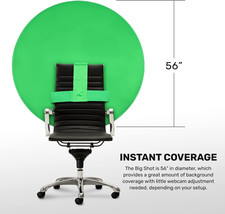 56&quot; | Green Sceen | Portable Collapsible Webcam Backdrop | Attaches to Any Chair - £19.72 GBP