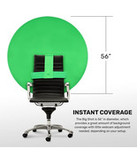 56&quot; | Green Sceen | Portable Collapsible Webcam Backdrop | Attaches to A... - £19.24 GBP