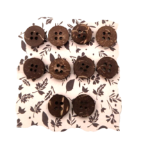 NEW 10 Brown  Buttons Wood  Appx. 1/2 inch - $2.97