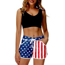 Women 4Th Of July Shorts American Flag Board Shorts Independence Day Star Stripe - £26.63 GBP