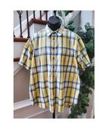 Roundtree &amp; Yorke Men&#39;s Yellow Cotton Collared Half Sleeve Button Down S... - €17,86 EUR