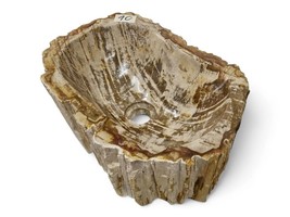 Basin Fossilized Wood Natural Stone Attachment Washing Bowl Bathroom - $662.90