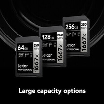 Lexar Professional 1667x 64GB 128GB 256GB SDXC UHS-II Card FastSpeed 4K ... - $31.37+