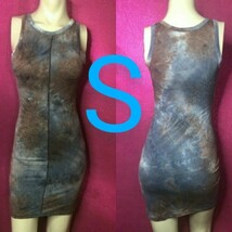 Dusty Blue &amp; Grey Tie Dye Bodycon Dress   Size S - $22.44