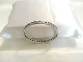 Department Store 7&quot; Antiqued Silver Tone Filigree Bangle Bracelet B1017 - £11.29 GBP