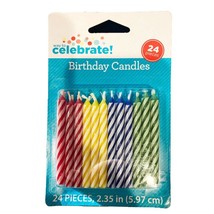 Birthday Cake Topper Multi Colored Candles Party Decoration 24 Per Pack - $3.45