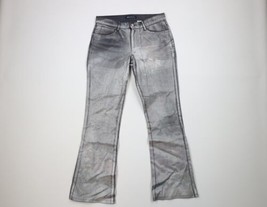 Vtg 90s Streetwear Womens 5/6 Rainbow Chromatic Stretch Flared Denim Jeans USA - £70.02 GBP