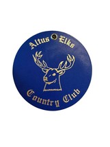 Vintage Rare Altus Elks Country Club Golf Course Blue Round Bag Tag - £23.47 GBP