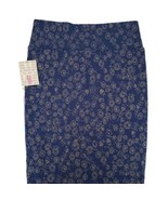 LuLaRoe Blue and Gray Floral Patterned Stretchy Midi Skirt - £11.02 GBP