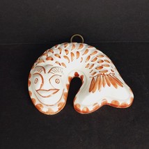 Vintage ABC White Orange Bassano Ceramic Wall Hanging Decorative Fish Fi... - $23.71