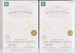 2X Wondershop Dewdrop String LED Lights 30 ct Warm White Copper Wire 10&#39;... - $9.94