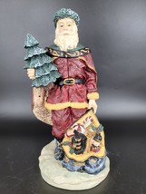 Santa Figurine 9.5&quot; Christmas Decor Windsor Collection Resin World Bazaars VTG - £10.39 GBP
