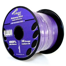 Audiopipe 14 ga 100ft CCA Stranded Primary Ground Power Remote Wire Spool Purple - £31.23 GBP