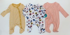 NEW Lot of 3 Baby Girls Floral Sleep &#39;N Plays PJs Jumpsuit Footed Preemie - £10.60 GBP