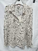 A New Day Women&#39;s Long Sleeve Satin Button-Down Shirt - Animal Print Siz... - £11.14 GBP