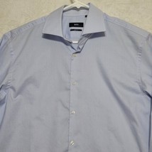 Boss Hugo Boss Mens Dress Shirt Light Blue Sharp Fit Size 17-32/33 - $61.87