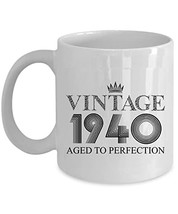 Vintage 1940 Floral Coffee Mug 15oz Gift For Women, Men 82 Years Old Per... - £15.54 GBP