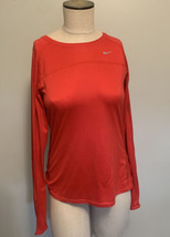 Nike Miler Dri-Fit Red Long Sleeve Athletic Women’s Shirt Top Reflective Medium - £15.17 GBP