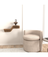 Batamex Parametric 20&quot; Floating Shelf Modern Geometric Wooden 3D Wavy Wa... - $3,817.77 MXN
