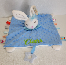 BBsky Baby Lovey Security Blanket Star Teether Bunny Clover Blue White Tags - £11.48 GBP