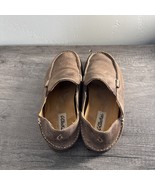 Olukai Moloa Men&#39;s Loafer Brown Leather Moc Toe Slip-On Shoes Sz 9.5 - $568.65 MXN