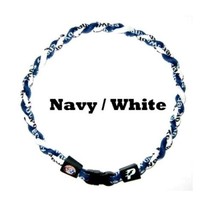 Tornado Twist Boys Baseball Rope Necklace 18&quot; 20&quot; Navy Blue White New USA - £7.18 GBP