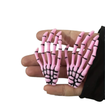 2 pc Halloween Skeleton Hand Hair Clips - New - Pink - $12.99