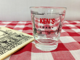 Ken&#39;s Bar Shot Glass With Coaster - $8.80