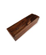 Antique Wood Casket Solid Wood Box Hinged Lid Box - $1,107.14 MXN