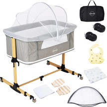 Baby Bassinet Bedside Sleeper Portable Baby Crib Bassinet Adjustable - $89.09