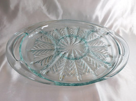 Large Aqua Color Glass Divided Serving Dish # 23305 - $24.70