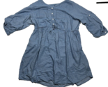 Torrid Chambray Button Front Dress Blue Tab Sleeve Size 2X Pockets - $21.49