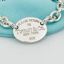 Return To Tiffany Oval Tag Charm Bracelet in Sterling Silver FREE Shipping - £277.29 GBP