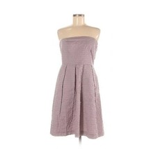 J. Crew Seersucker Pleated Strapless Fit and Flare A-Line Dress Lavender... - $23.36