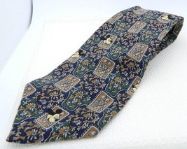 Mickey Inc Disney Blue Floral Hidden Mickey Mouse 100% Silk Tie Made in USA - £18.91 GBP