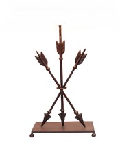 Scratch &amp; Dent Cast Iron Old West Style Triple Arrows Table Lamp Base - £55.38 GBP