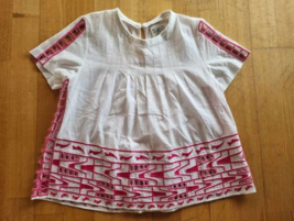 Gorgeous Sea (New York) White And Pink Cotton Top Size Us 8 Aus 12 - $32.83