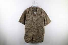 Vtg 90s Streetwear Mens XL Faded Ripstop Camouflage Short Sleeve Button ... - £34.91 GBP