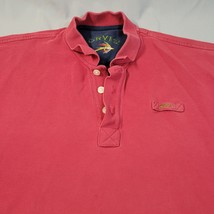 Orvis Mens Thick Heavy Cotton Shirt Polo Size Large Red Short Sleeve - $13.98