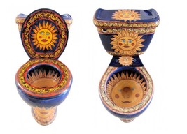 Mexican Talavera Ceramic Toilet Hand Painted - Sol Alegre - - $22,462.85 MXN