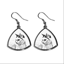 Japanese Bobtail, collection of earrings with images of purebred cats - £8.75 GBP