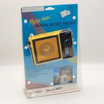 Vintage ERTL Music Wave AM FM Radio Yellow Sport Hand Held Portable Pock... - £23.31 GBP