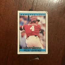 Mini Cracker Jack Donruss 1992 Baseball Card - LENNY DYKSTRA (Phillies CF) - £10.03 GBP